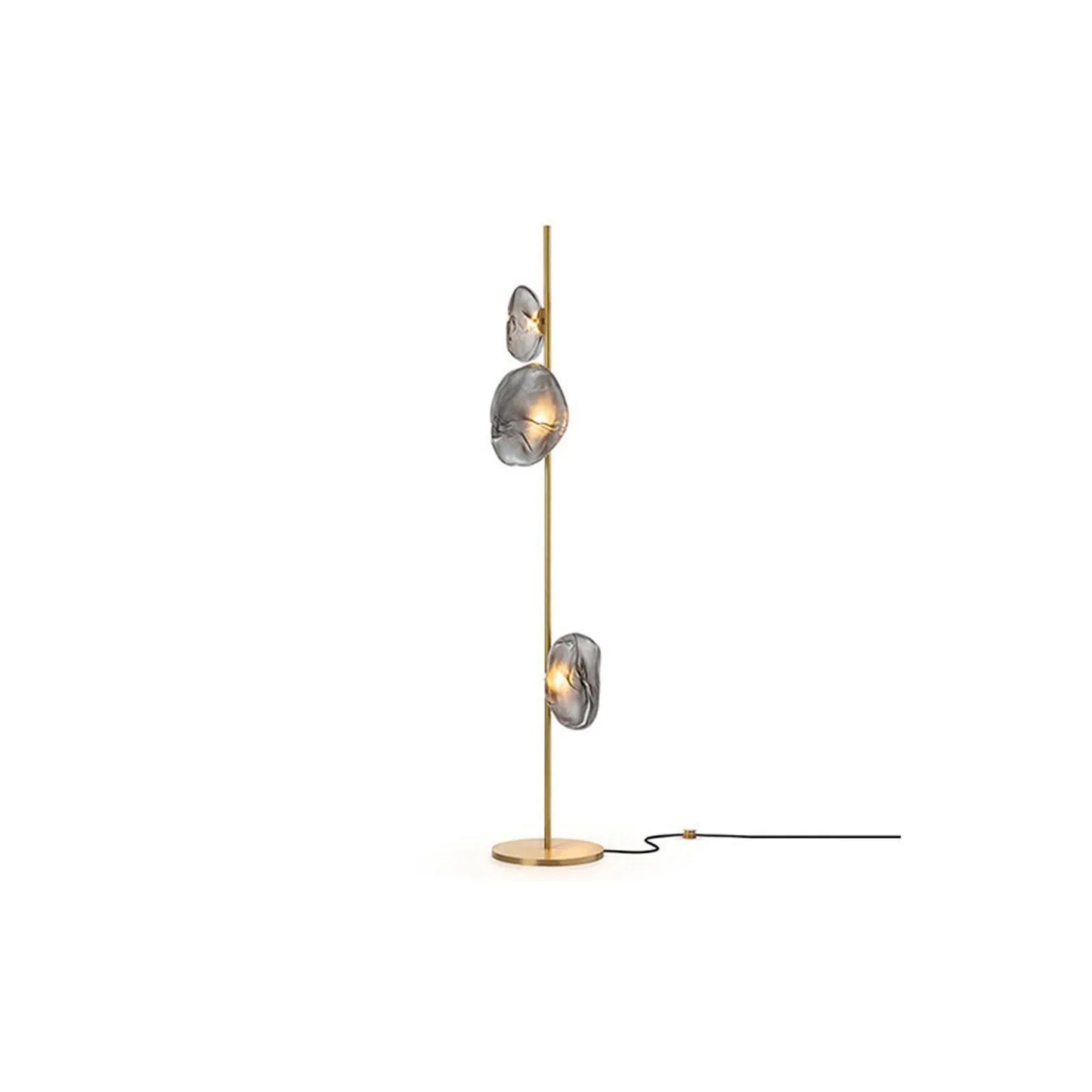 Audara-Italian Light Luxury Corridor Living Room Floor Lamp 3/6 Light Source Simple Bedroom Bedside Standing Lamp Office Backdrop Torchiere Showroom Villa Decoration Lighting Fixture Gold+Smoke Gray 3 Light Sources