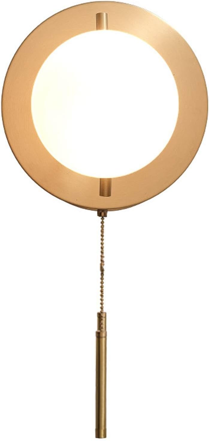Audara-Glass Sphere Pull Cord Wall Light 9in Bedside Wall Sconce E26 Dining Room & Hallway Wall Lamp Modern Minimalist Living Room Feature Wall Light Fixture