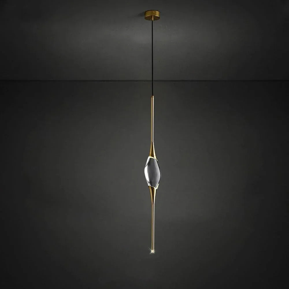 Audara-Crystal Pendant Light, 39-inch Long Pendant Light, Modern and Luxurious Style, Suitable for Lighting in Various Places Such As Hotels, Restaurants, Kitchen Islands, and Bedrooms