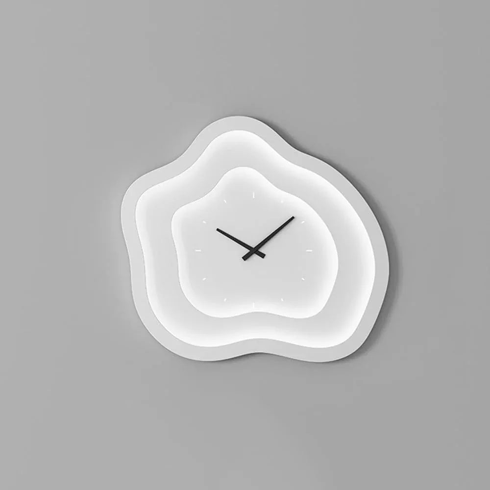 Audara-Modern Simple Clock Wall Lamp Children's Room Creative Background Wall Lights Cartoon Eye Protection Decorative Sconces Aisle Corridor Stairs Mounted Lighting Fixture White Large