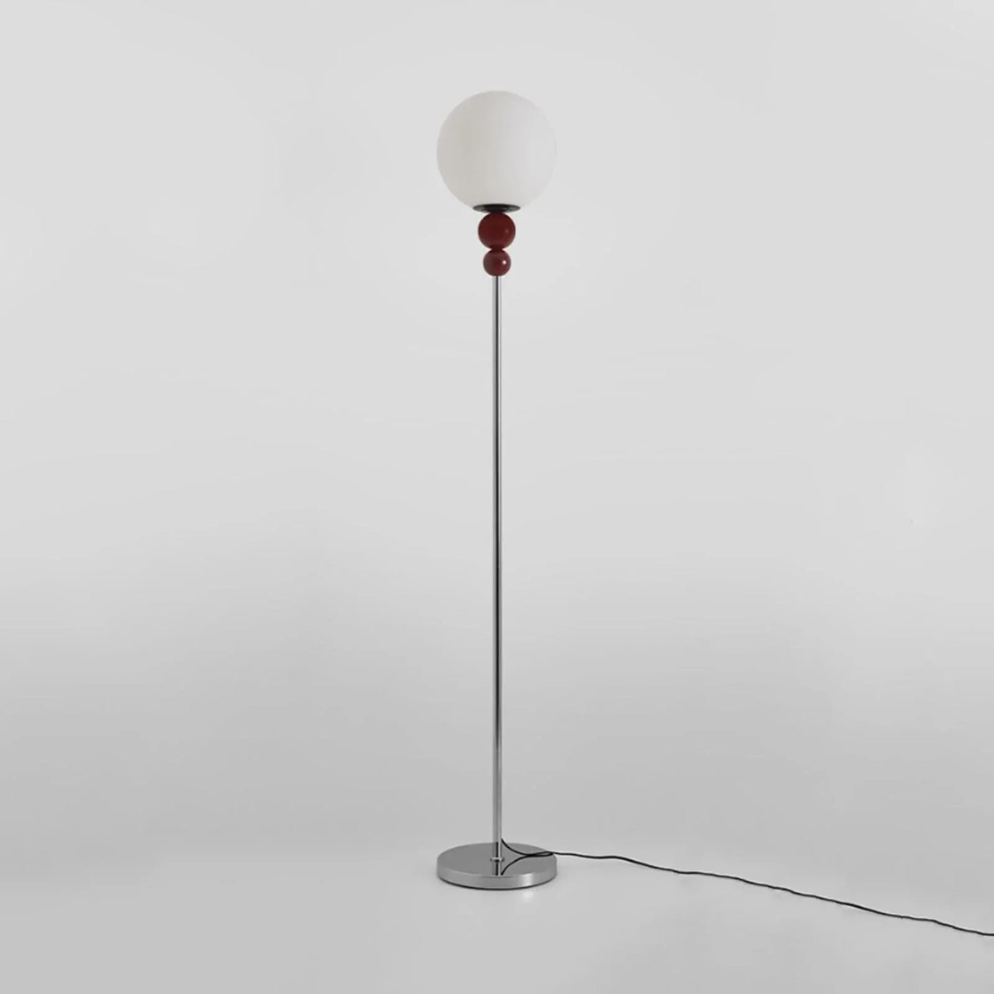 Audara-Scandinavian Minimalist Bedroom Bedside Floor Lamp E26 3 Tone Lighting H63” Living Room Next to Sofa Torchiere White Sphere Acrylic Standing Lamp Villa Club Cafe Lighting Fixture Red