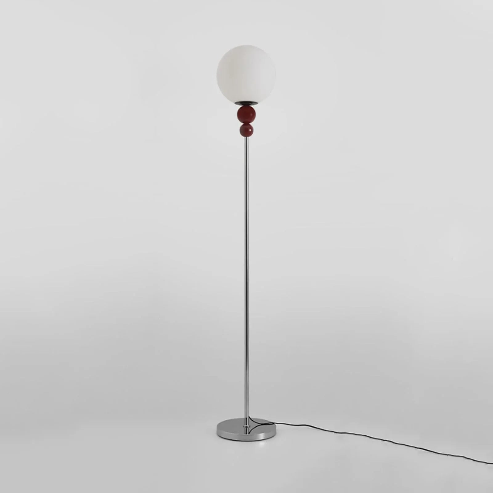 Audara-Scandinavian Minimalist Bedroom Bedside Floor Lamp E26 3 Tone Lighting H63” Living Room Next to Sofa Torchiere White Sphere Acrylic Standing Lamp Villa Club Cafe Lighting Fixture Red
