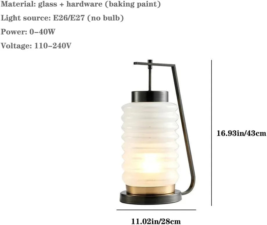 Audara-New Chinese Creative Living Room Study Desk Light Simple Modern White Glass Desk Lamp Restaurant Mall Coffee Shop Decoration Lighting Fixture Farmhouse Apartment Bedroom Table Lamp