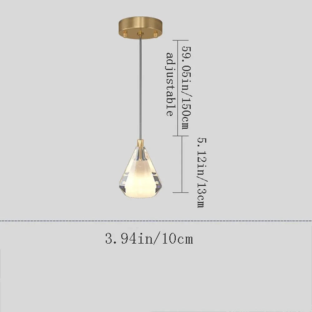 Audara-This 4-inch Modern Minimalist Crystal Pendant Light, A Semi-circular Mini Glass Chandelier, Is Suitable For Various Spaces Including Bedrooms, Kitchen Islands, Dining Rooms, Hotels, Bars, And C