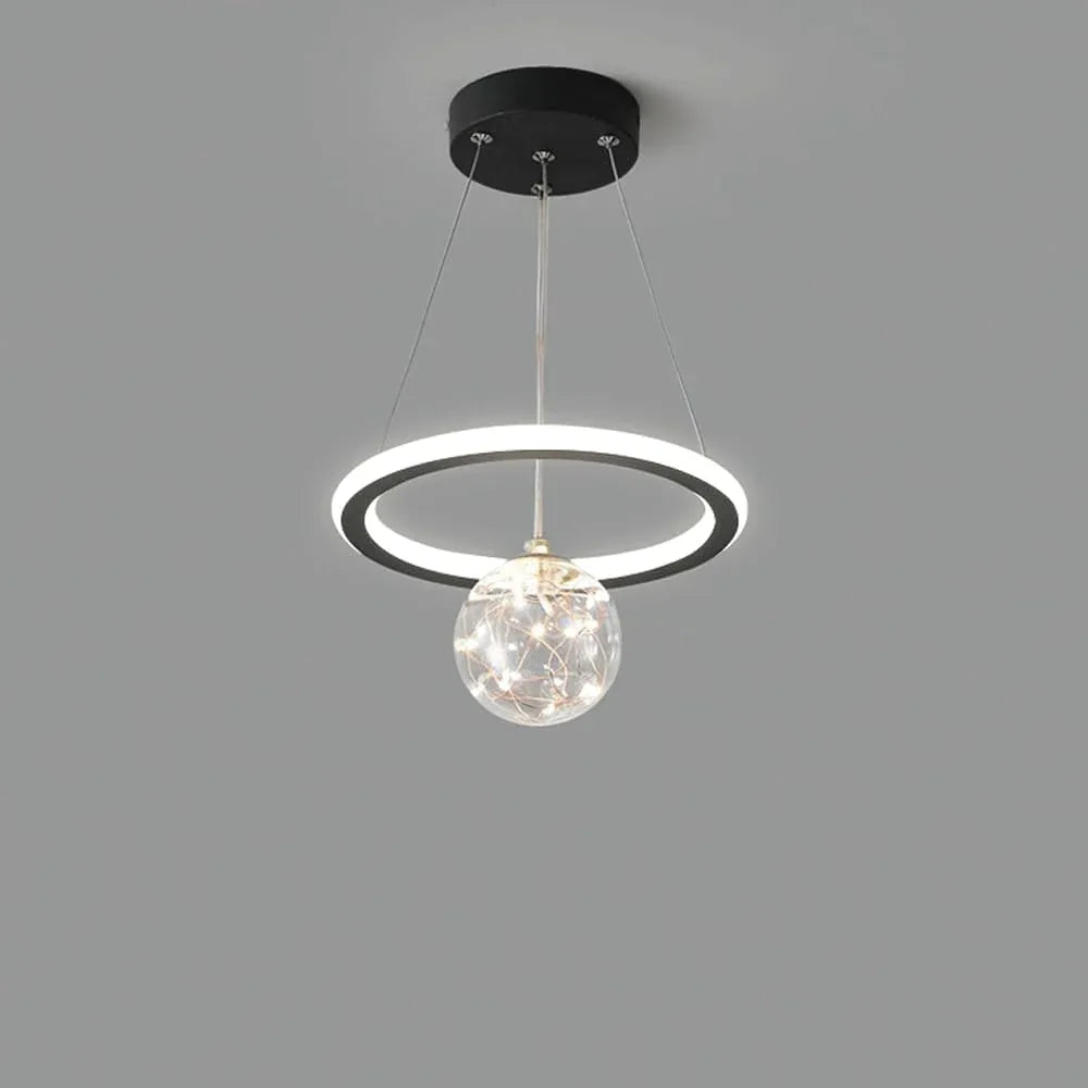 Audara-Personalized Creative Full Star Glass Pendant Light Modern Minimalist Bedroom Bedside Iron Hanging Lamp Dual Light Source Dimmable Chandeliers Living Room Sofa Background Decoration Lighting Fixture