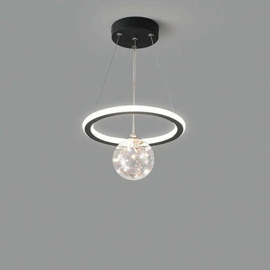 Audara-Personalized Creative Full Star Glass Pendant Light Modern Minimalist Bedroom Bedside Iron Hanging Lamp Dual Light Source Dimmable Chandeliers Living Room Sofa Background Decoration Lighting Fixture