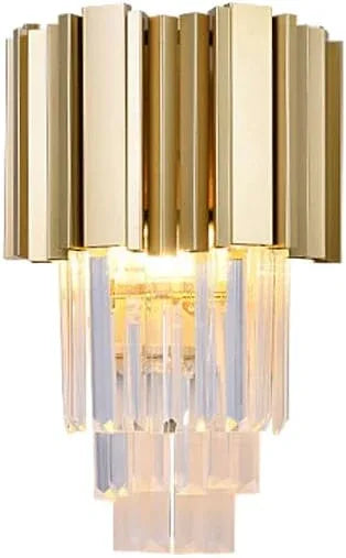 Audara-Creative Scandinavian Crystal Wall Lamp Golden Iron Wall Lights Bedroom Bedside Ambiance Sconces Aisle Corridor Entrance Mounted Lighting Fixture