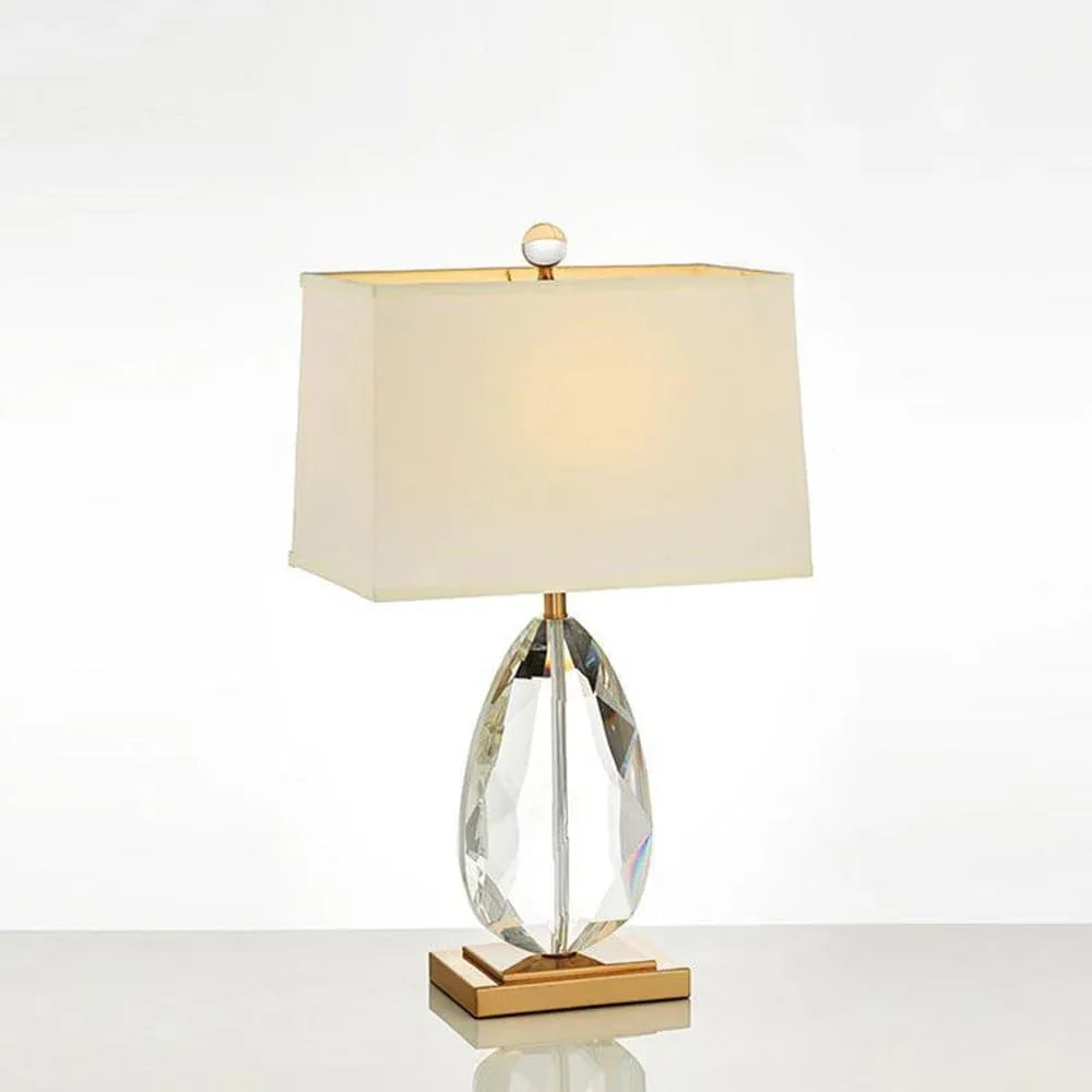 Audara-American Creative Glass Fabric Desk Light Modern Luxury Bedroom Hotel Coffee Shop Desk Lamp Sample Room Living Room Background Wall Table Lamp Farmhouse Club Villa Lighting Fixture
