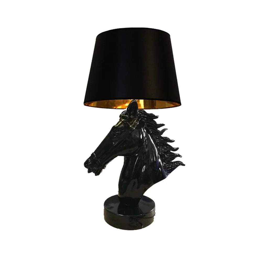 Audara-Scandinavian Creative Stallion Restaurant Cafe Desk Light Fashion Individuality Resin Fabric Desk Lamp Office Hotel Front Desk Table Lamp B&B Villa Club Lighting Fixture Dark