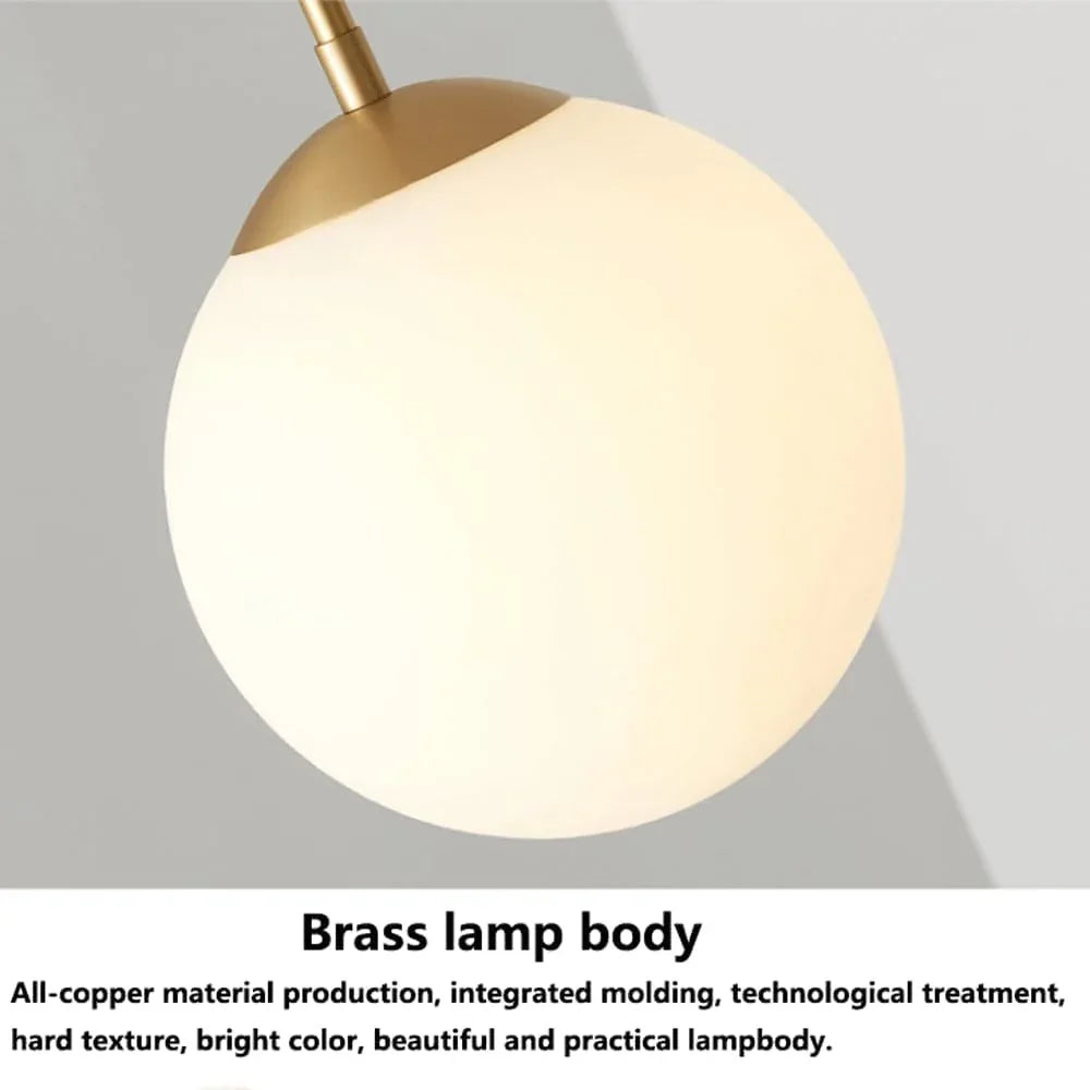 Audara-Fashion Bedroom Bedside Pendant Lightled Modern Creative Spherical Glass Dining Room Lighting Fixturese Cozy Living Room Bar Chandeliers Scandinavian Hotel Cafe Milk Tea Shop HangingLamp