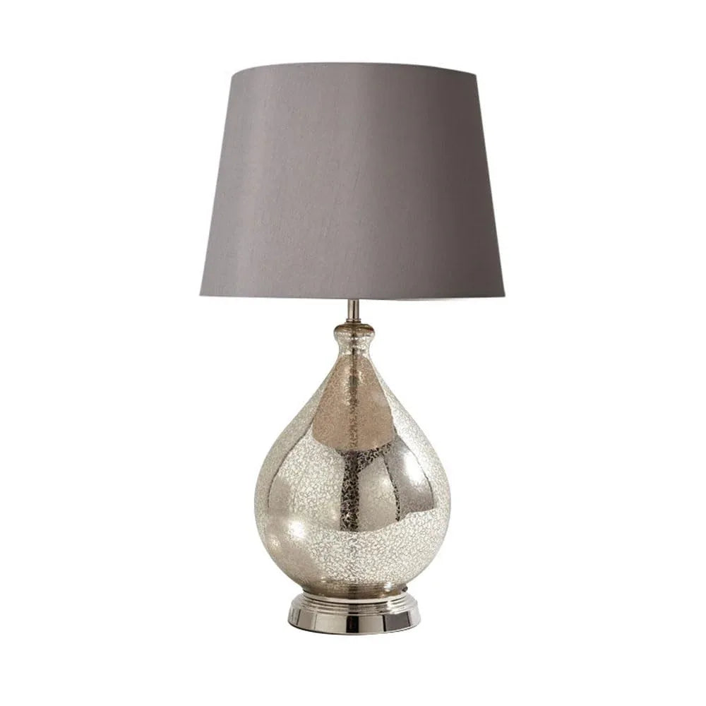 Audara-American Style Personalized Hotel Model Room Wall Cabinet Desk Light Scandinavian Simple Glass Fabric Desk Lamp Bedroom Bedside Study Table Lamp Dining Room Cafe Villa Lighting Fixture Silver+Gray