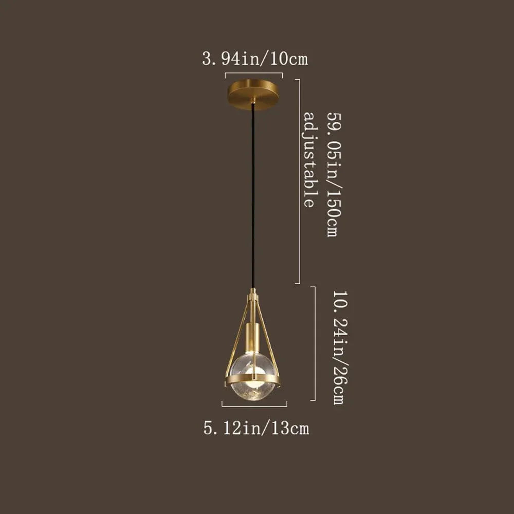 Audara-Creative Crystal Pendant Light, 5-inch Diameter, Small Hanging Decorative Light Fixture, Modern Minimalist and Bohemian Style, Suitable for Bedrooms, Hotels, Kitchens, Islands, Entryways, Etc.