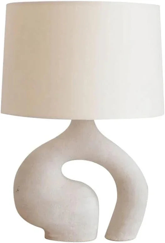 Audara-Modern Simple Living Room Study Room Desk Light Scandinavian Art Sample Room Showroom Kitchen Desk Lamp White Resin Handmade Fabric Table Lamp Villa B&B Hotel Decoration Lighting Fixture