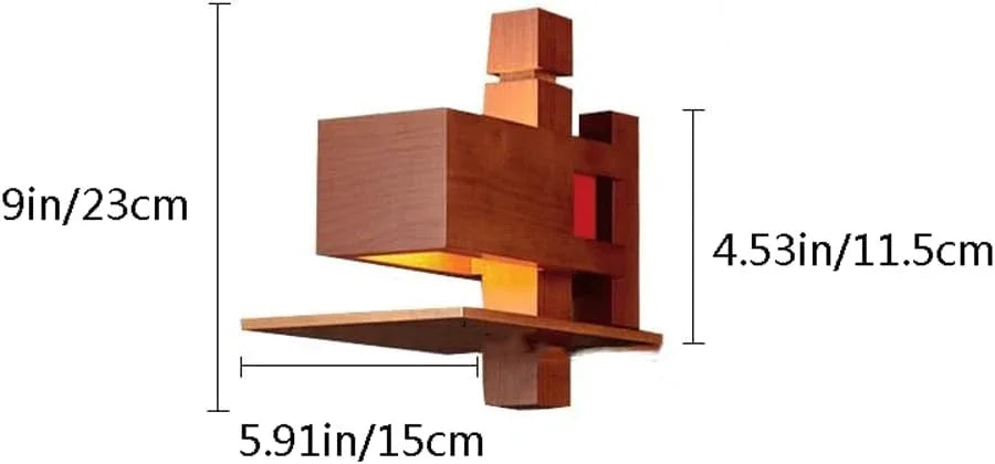 Audara-New Chinese Style Living Room Staircase Wall Lamp Villa Solid Wood Wall Lights Retro Wabi Sabi Style Headboard Sconces Japanese Style Living Room Corridor Decoration Mounted Lighting Fixture