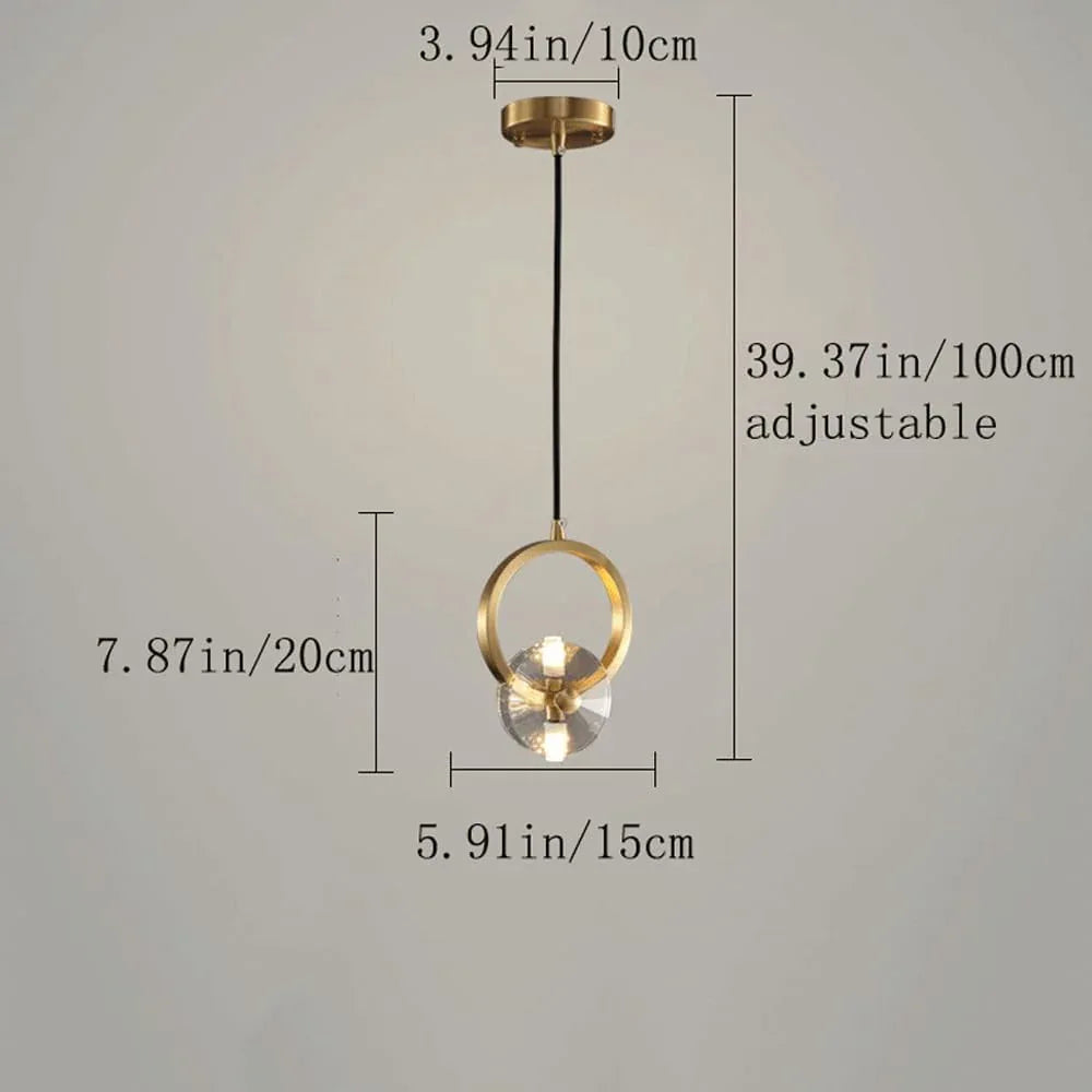 Audara-Crystal Pendant Light, 6-inch, Bohemian Style, Creative Decorative Lamp, Suitable for Various Spaces Such As Bedrooms, Hotels, Studies, Living Rooms, Kitchen Islands, and Entryways.