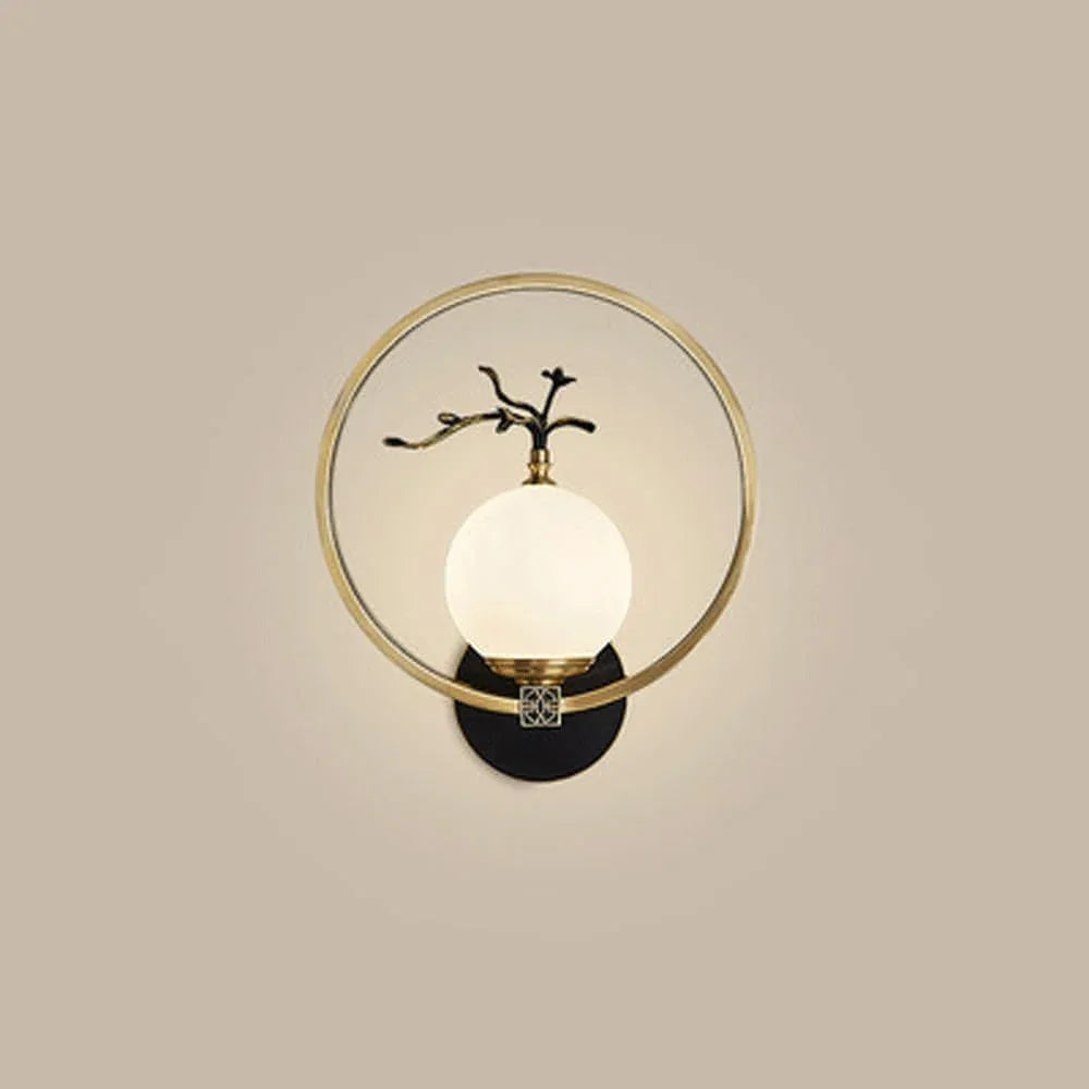 Audara-New Chinese Style Full Copper Wall Lamp Modern New Style Chinese Style Zen Wall Lights Bedroom Living Room Crystal Sconces Entryway Bedside Backdrop Mounted Lighting Fixture