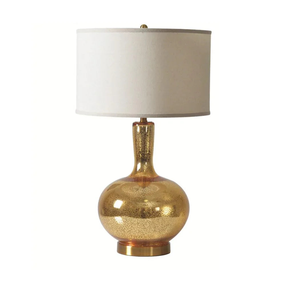 Audara-Modern Light Luxury Study Room Bedroom Bedside Desk Light Personalized Warm Fabric Glass Desk Lamp Living Room Couch Side Office Table Lamp Restaurant Hotel Farmhouse B&B Country Lighting Fixture Gold