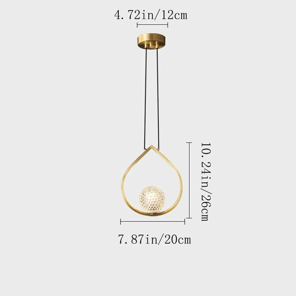 Audara-8-inch Minimalist Crystal Pendant Light, Bohemian Style, Suitable for Decorative Pendant Lights in Bedrooms, Bedside Tables, Hallways, Balconies, Living Rooms, Hotel Entryways, and Cafes.