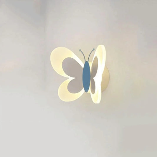 Audara-Minimalist Bedroom LED Wall Lamp Fashion Cartoon Butterfly Art Wall Lights French Romantic Warm Children's Room Sconces Cartoon Aisle Decoration Mounted Lighting Fixture
