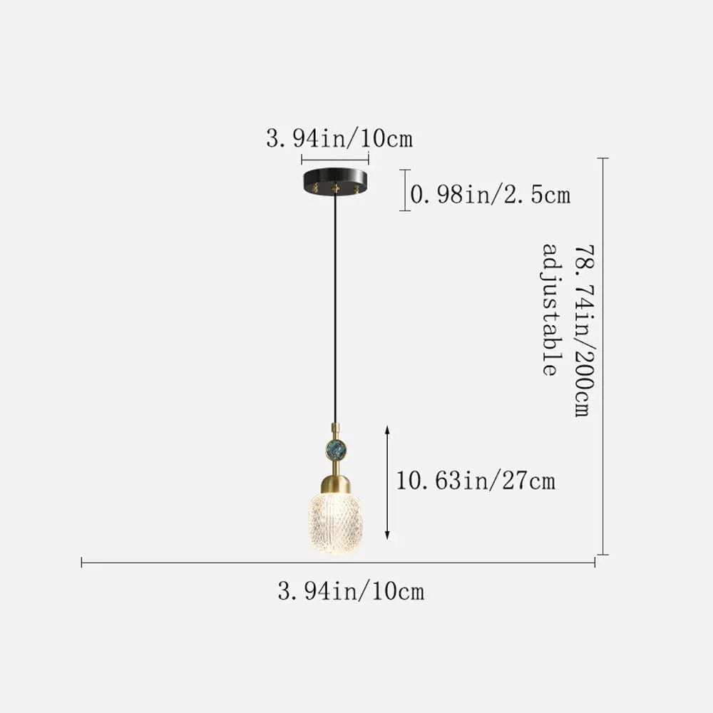 Audara-4-in Crystal Pendant Light, Bohemian/European Minimalist Style, Suitable for Bedrooms, Hotel Entryways, Kitchen Island, and Other Multi-Scene Ceiling Lighting Fixtures