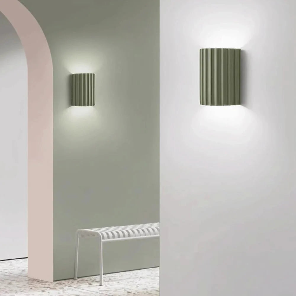 Audara-Macaron Matching Color G9 Lamp Base Resin Wall Lamp Modern Simple Bedroom Bedside Living Room Backdrop Wall Lights 5.51in Stairway Aisle Entryway Wall Sconces For Study Room B&B Lighting Fixture