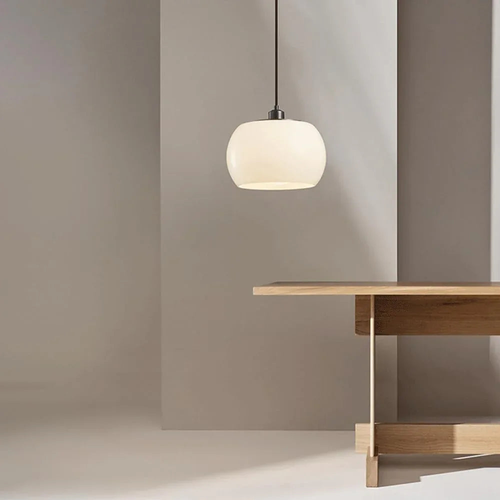 Audara-Modern Minimalist Dining Table Brass Pendant Light Cozy Study Cream Glass Hanging Lamp10.62in Bedroom Bedside Chandeliers Tea Room Hall Hallway Aisle Lighting Fixture