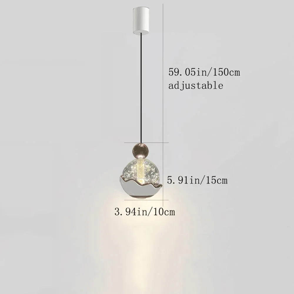 Audara-4-in Crystal Pendant Light, Decorative Lighting Fixture, Bohemian Style, European Minimalist Style, Suitable for Bedrooms, Hotel Entryways, Kitchen Islands, and Other Scenarios.