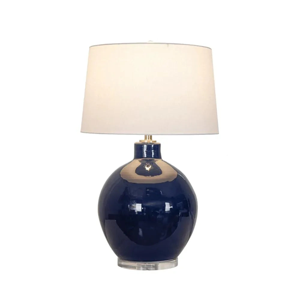 Audara-Minimalist Bedroom Bedside Desk Light High-end Hotel Room Model Room Showcase Desk Lamp Elegant Fabric Ceramic Table Lamp Restaurant Farmhouse Villa Club Lighting Fixture Blue