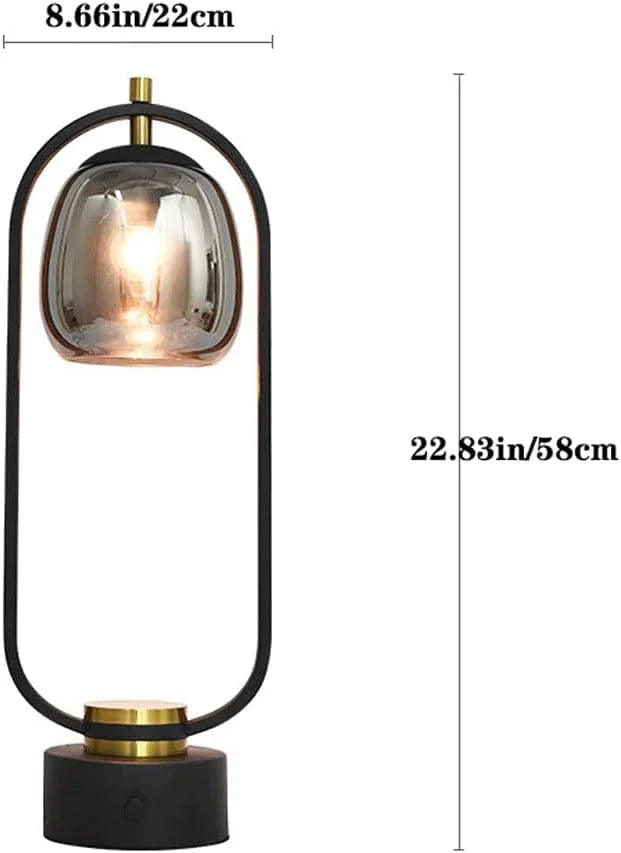 Audara-Classic Retro Bedroom Bedside Read Desk Light Creative Single Head Glass Metal Desk Lamp Living Room Study Work Table Lamp Apartment Hotel Office Model Home Lighting Fixture