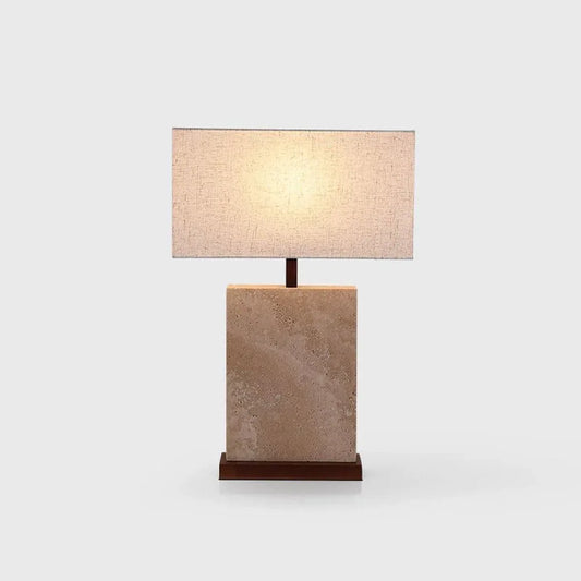 Audara-Classic Vintage Study Office Desk Light Healthy Natural Walnut Travertine Desk Lamp H 23.6” Living Room Tea House Table Lamp Natural E26 Villa Club Decor Lighting Fixture
