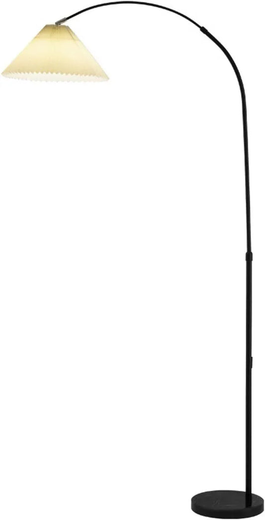 Audara-Minimalist Fishing Pleated Fabric Floor Lamp Warm Vintage Bedroom Living Room Couch Side Standing Lamp Tapered Lamp Shade Single Light Source E26 3 Shades Office Torchiere Villa Lighting Fixture