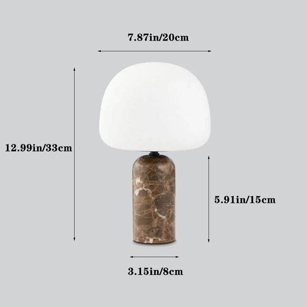 Audara-Natural Marble Desk Light Warm White Shade Bedroom Bedside Desk Lamp H13” Dormitory Office Restaurant Decoration Table Lamp Hotel Room Bar Lighting Fixture