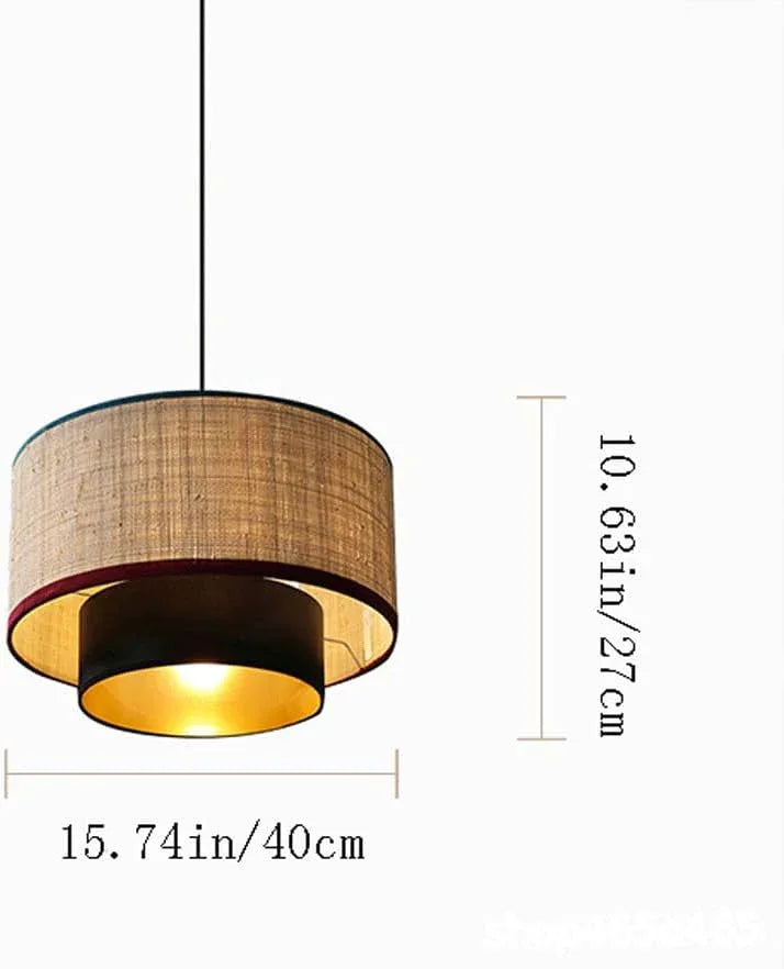 Audara-16-inch Boho Light Fixtures Ceiling Featuring A Woven Pendant Light Crafted From A Blend Of Metal And Linen Fabric Suitable For Various Spaces Including Bedrooms,hotels, And Studies Pendant Cha