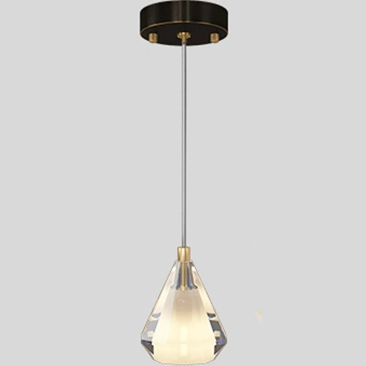Audara-4-inch Modern Minimalist Crystal Pendant Light, Gemstone-Shaped Mini Glass Chandelier, Suitable for Various Spaces Such As Bedrooms, Kitchen Islands, Dining Rooms, Hotels, Bars, and Cafes