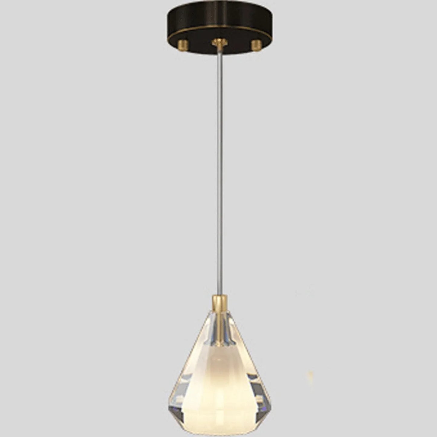 Audara-4-inch Modern Minimalist Crystal Pendant Light, Gemstone-Shaped Mini Glass Chandelier, Suitable for Various Spaces Such As Bedrooms, Kitchen Islands, Dining Rooms, Hotels, Bars, and Cafes B