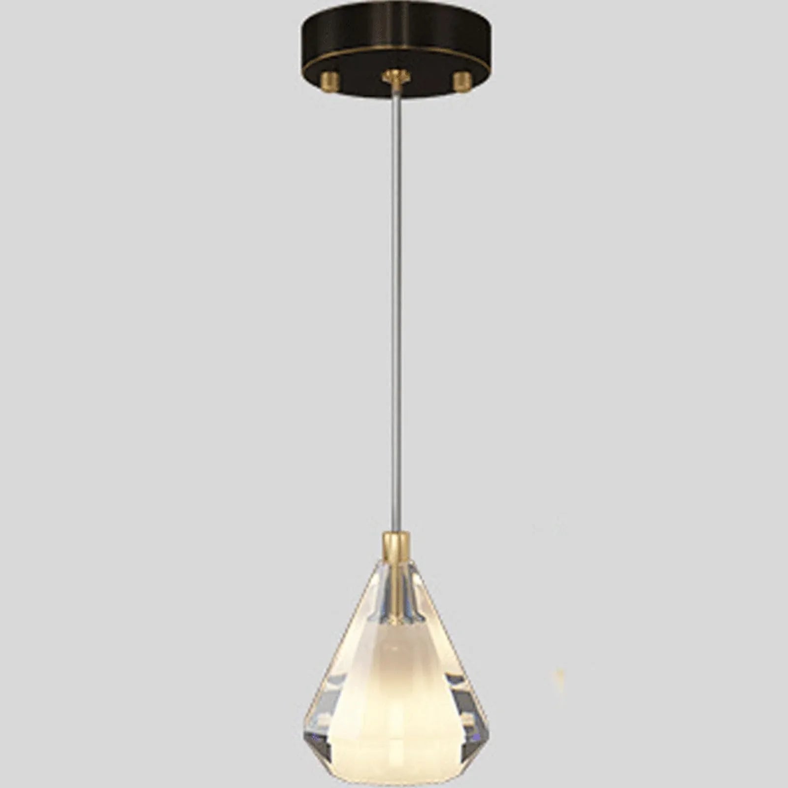 Audara-4-inch Modern Minimalist Crystal Pendant Light, Gemstone-Shaped Mini Glass Chandelier, Suitable for Various Spaces Such As Bedrooms, Kitchen Islands, Dining Rooms, Hotels, Bars, and Cafes B