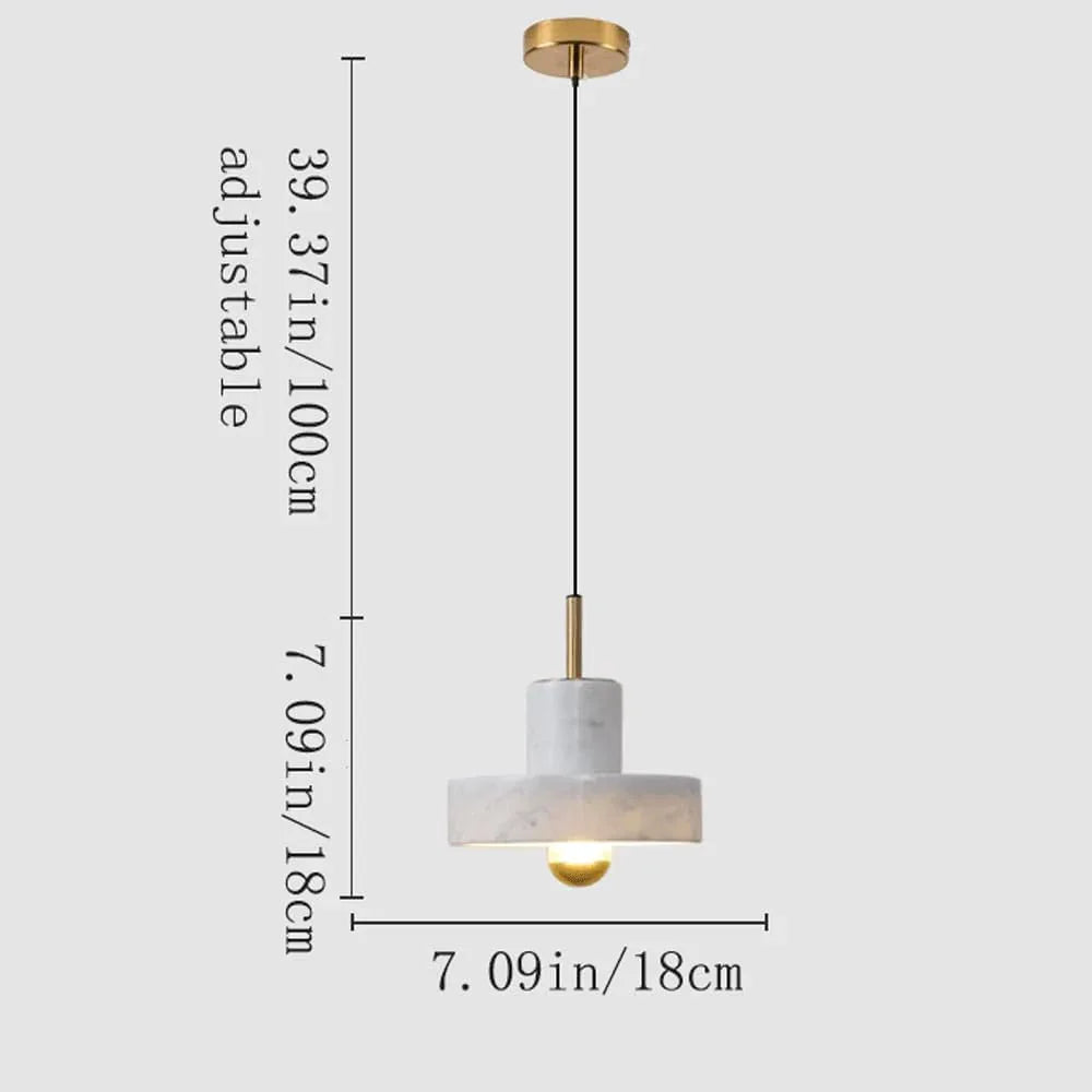 Audara-7-inch Natural Marble Modern Pendant Lights, Minimalist and Bohemian Style, Suitable for Various Scenarios Such As Bedrooms, Hotels, Studies, Bedside Tables, and Entryways.
