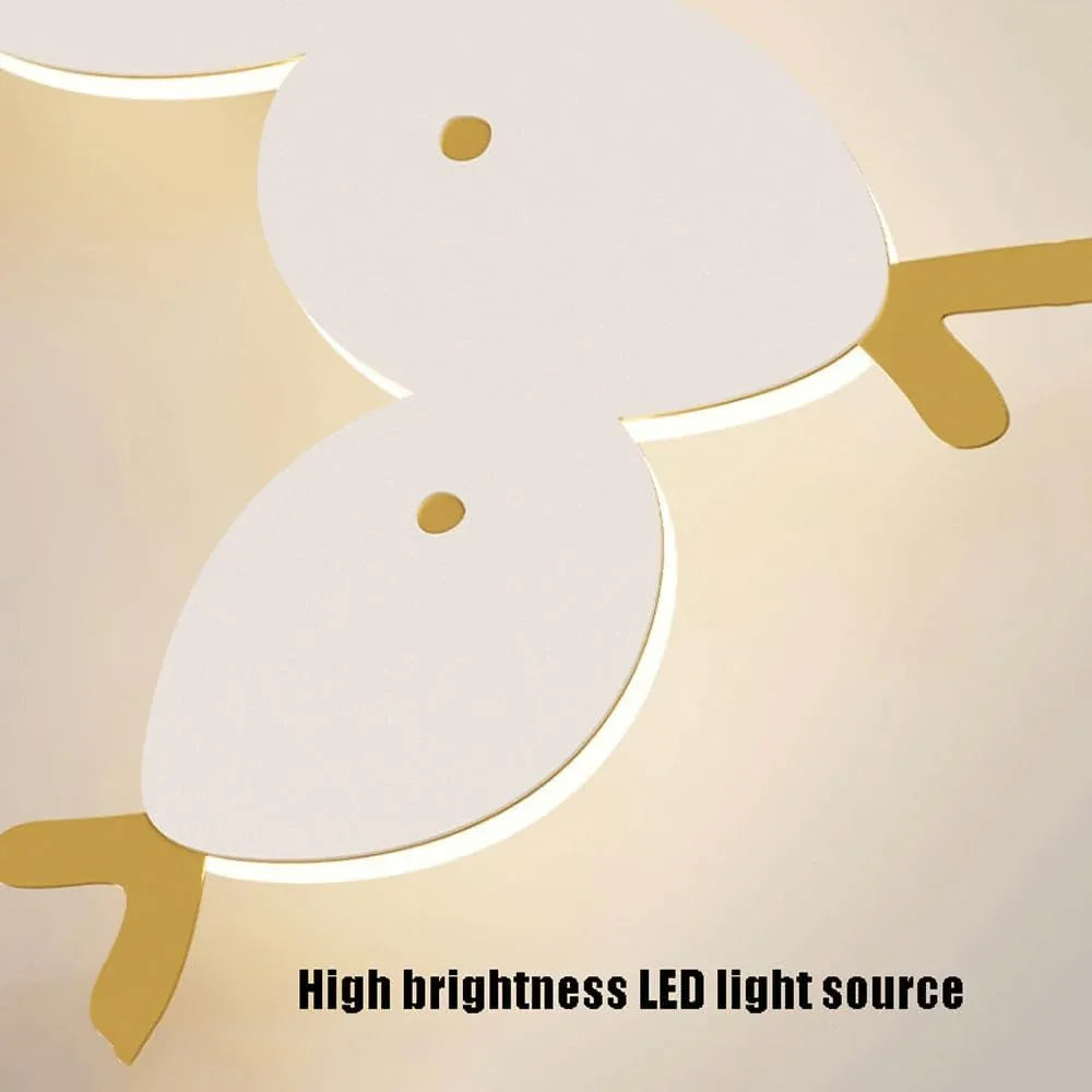 Audara-Children's Room Little Fish Art Wall Lamp Bedroom Bedside LED Wall Lights Creative Cream Wind Entryway Sconces Living Room Study Stairs Mounted Lighting Fixture