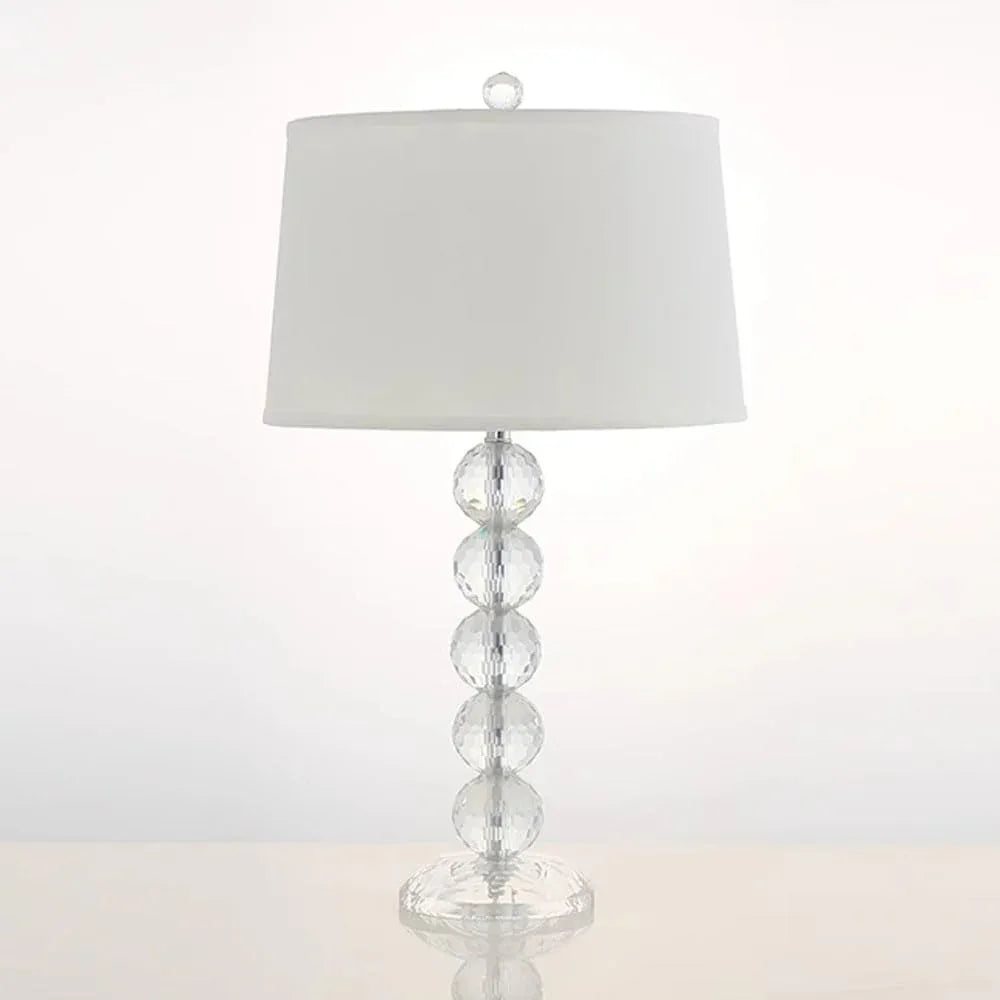 Audara-Modern Luxury Desk Light Study Office European Simple Fabric Crystal Desk Lamp Bedroom Bedside Living Room Sofa Table Lamp Villa Club Cafe Farmhouse Decoration Lighting Fixture
