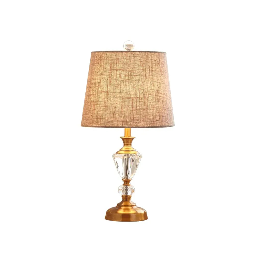 Audara-Luxury European Style Bedroom Bedside Desk Light Simple Creative Crystal Fabric Desk Lamp Living Room Study Room Office Table Lamp Restaurant Club Hotel Front Desk Lighting Fixture C