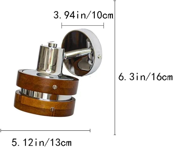 Audara-Medieval Style Walnut Wall Lamp French Solid Wood Punk Style Bauhaus Retro Cafe Background Wall Sconces Bedroom Living Room Decorative Mounted Lighting Fixture (G9)