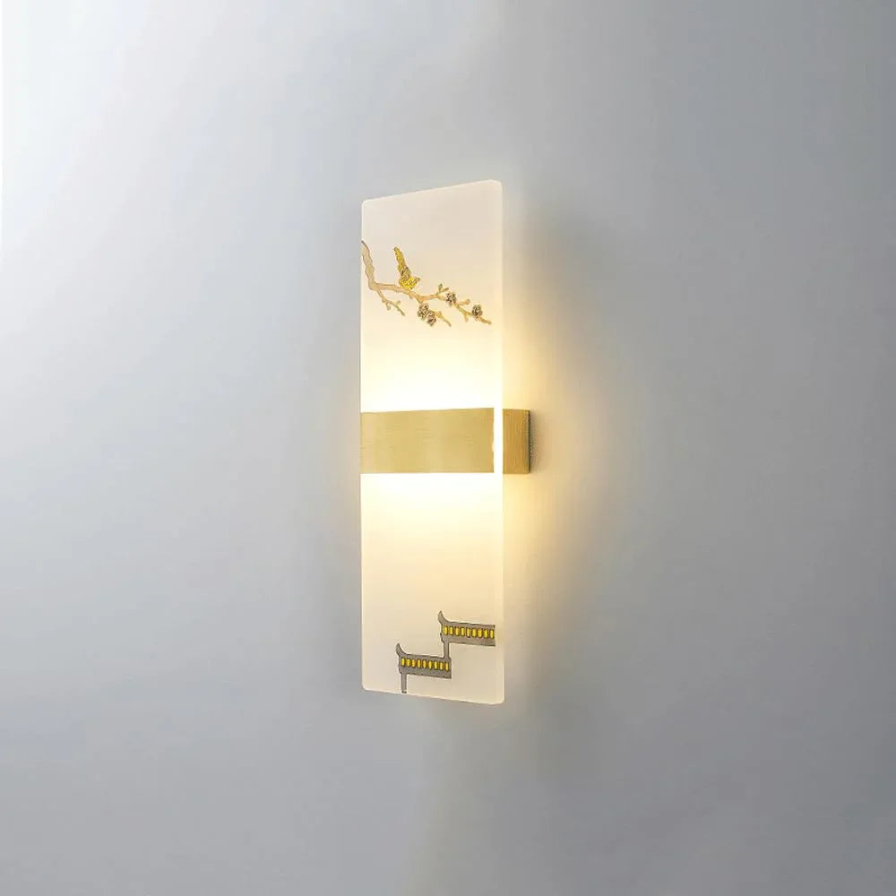 Audara-New Chinese Style Full Copper Wall Lamp Creative Bedside Enamel Color Wall Lights Living Room Study Room Staircase Sconces Modern Simple Entrance Mounted Lighting Fixture X-Small