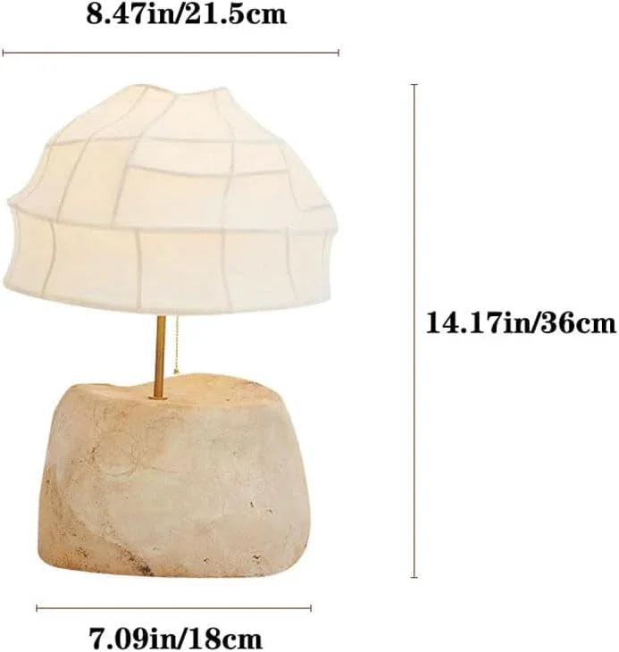 Audara-Wabi-sabi Style Retro Bedroom Bedside Desk Light Fashion Artificial Silk Resin Desk Lamp Living Room Sofa Side Office Decorative Table Lamp Sample Room Backdrop Cafe Lighting Fixture