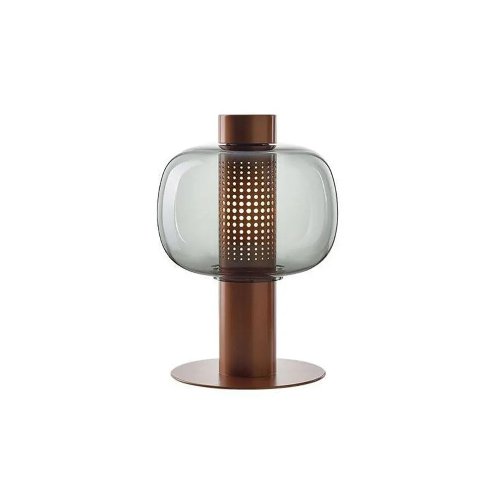 Audara-Simple Modern Living Room Bedside Desk Light Light Luxury Creative Sample Room Showcase Counter Desk Lamp Scandinavian Hardware Glass Lighting Fixture Farmhouse Coffee Shop Club Backdrop Table Lamp Brown and Gray