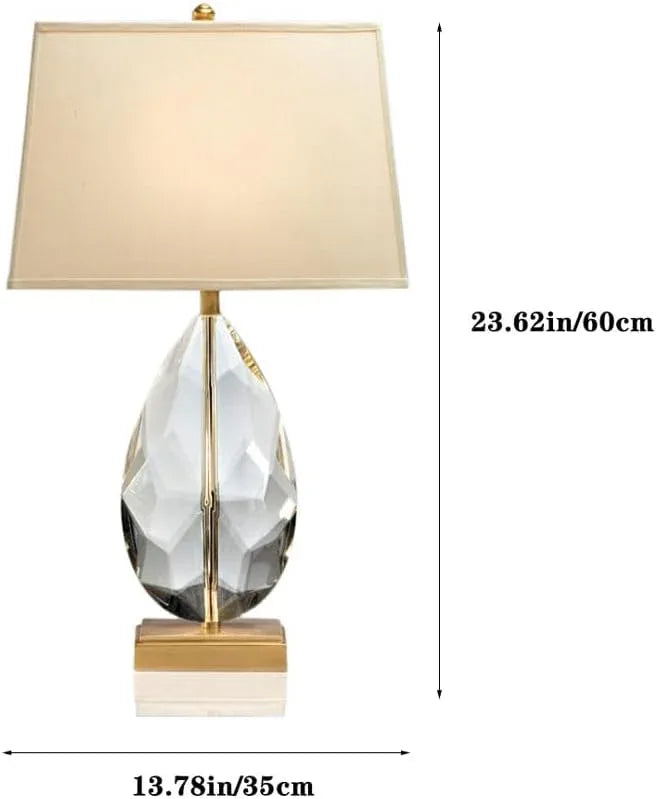 Audara-American Creative Glass Fabric Desk Light Modern Luxury Bedroom Hotel Coffee Shop Desk Lamp Sample Room Living Room Background Wall Table Lamp Farmhouse Club Villa Lighting Fixture