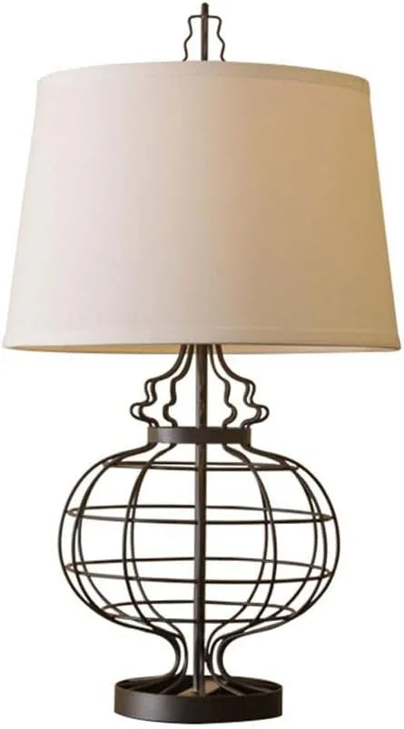 Audara-Scandinavian Industrial Wind Rustic Farmhouse Villa Desk Light Simple American Skeleton Metal Desk Lamp Living Room Bedroom Study Table Lamp B&B Showroom Dining Room Decoration Lighting Fixture