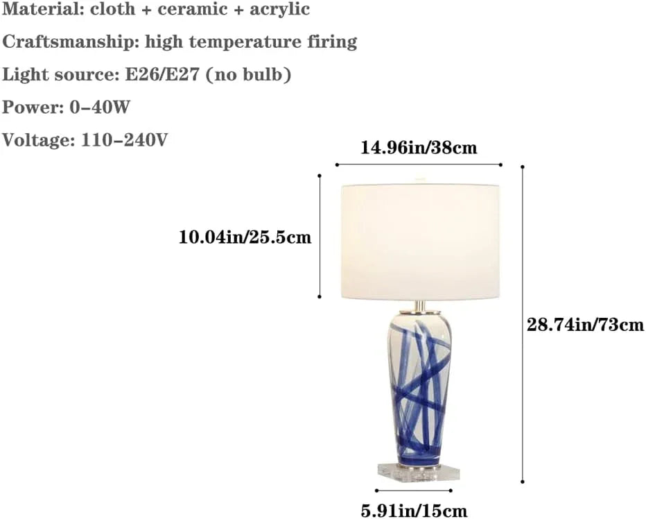 Audara-High-end Simple Hotel Front Desk Coffee Shop B&B Desk Light Fashion Bedroom Living Room Study Desk Lamp Modern Fabric Ceramic Table Lamp Restaurant Villa Club Lighting Fixture