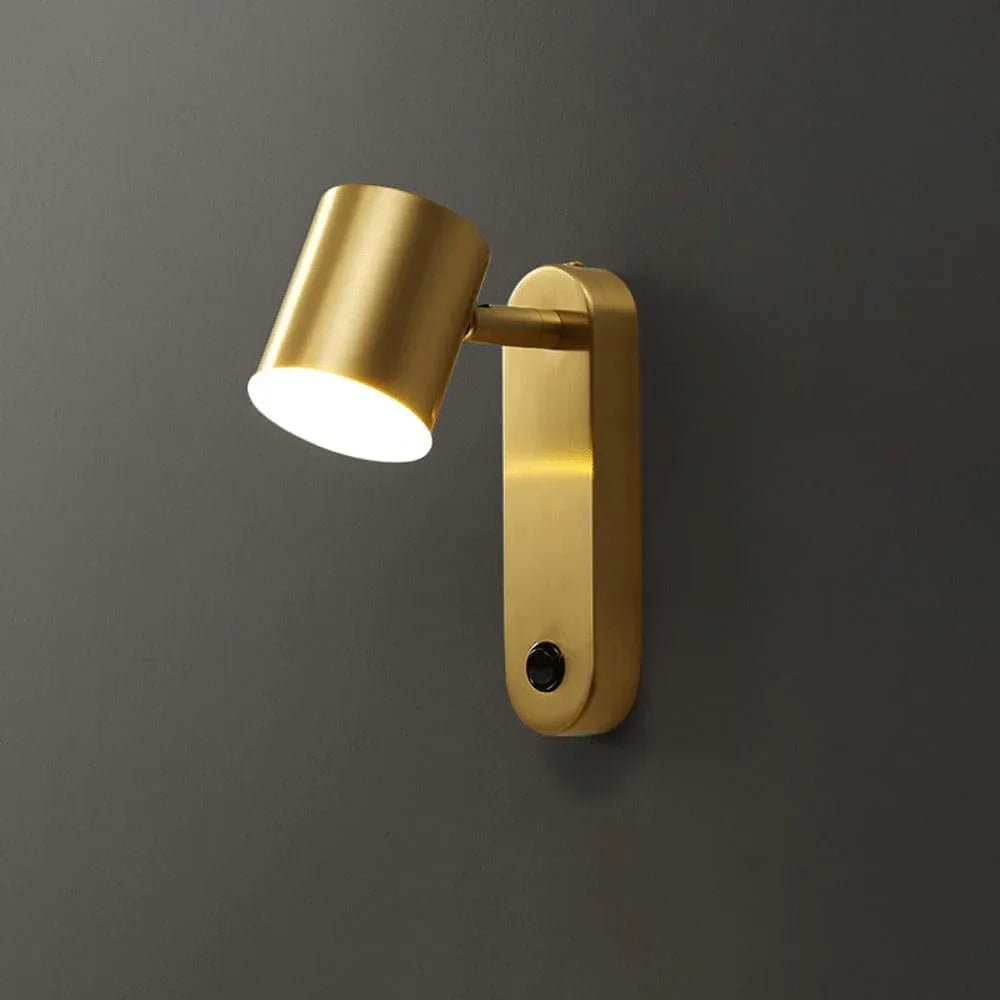 Audara-Scandinavian Light Luxury All Copper Wall Lamp Simple Living Room Background Wall Lights Rotatable Bedroom Bedside Sconces Aisle Corridor Entrance Mounted Lighting Fixture