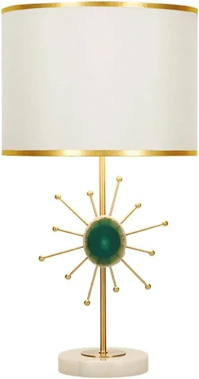 Audara-American Light Luxury Sample Room Bedroom Bedside Desk Light Simple Hotel Cafe B&B Desk Lamp Creative Onyx Marble Brass Table Lamp Villa Club Decoration Lighting Fixture