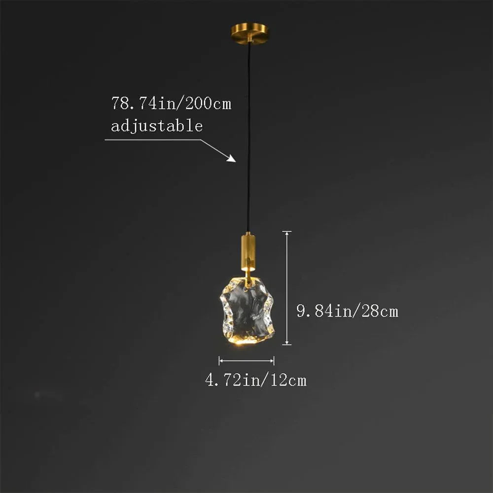 Audara-5-inch Modern Minimalist Crystal Pendant Light. Its Small Size Makes It Suitable for Various Spaces Such As Bedrooms, Kitchen Islands, Dining Rooms, Hotels, Bars, and Cafes.